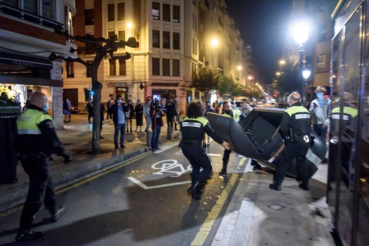 Disturbios en Bilbao. Imagen de un vídeo de EiTB
