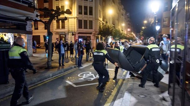 Disturbios en Bilbao. Imagen de un vídeo de EiTB