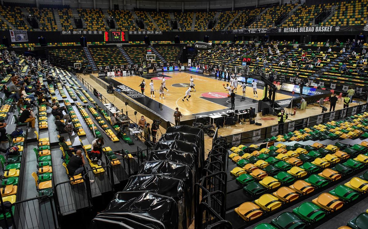 El Bilbao Arena tiene, hasta el domingo, un aforo máximo del 80 %. 