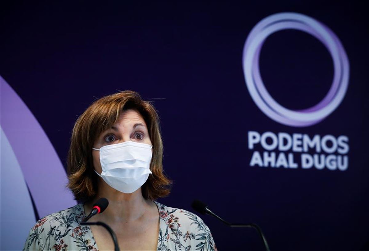 La coordinadora de Podemos Euskadi, Pilar Garrido. 