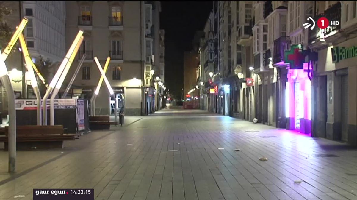 Gasteiz, gauean. ETBko bideo batetik hartutako irudia.