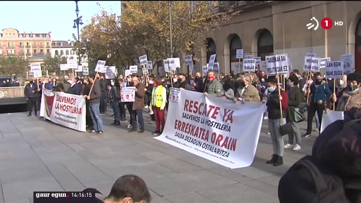 Iruñea, gaur goizean. ETBren bideo batetik ateratako irudia.