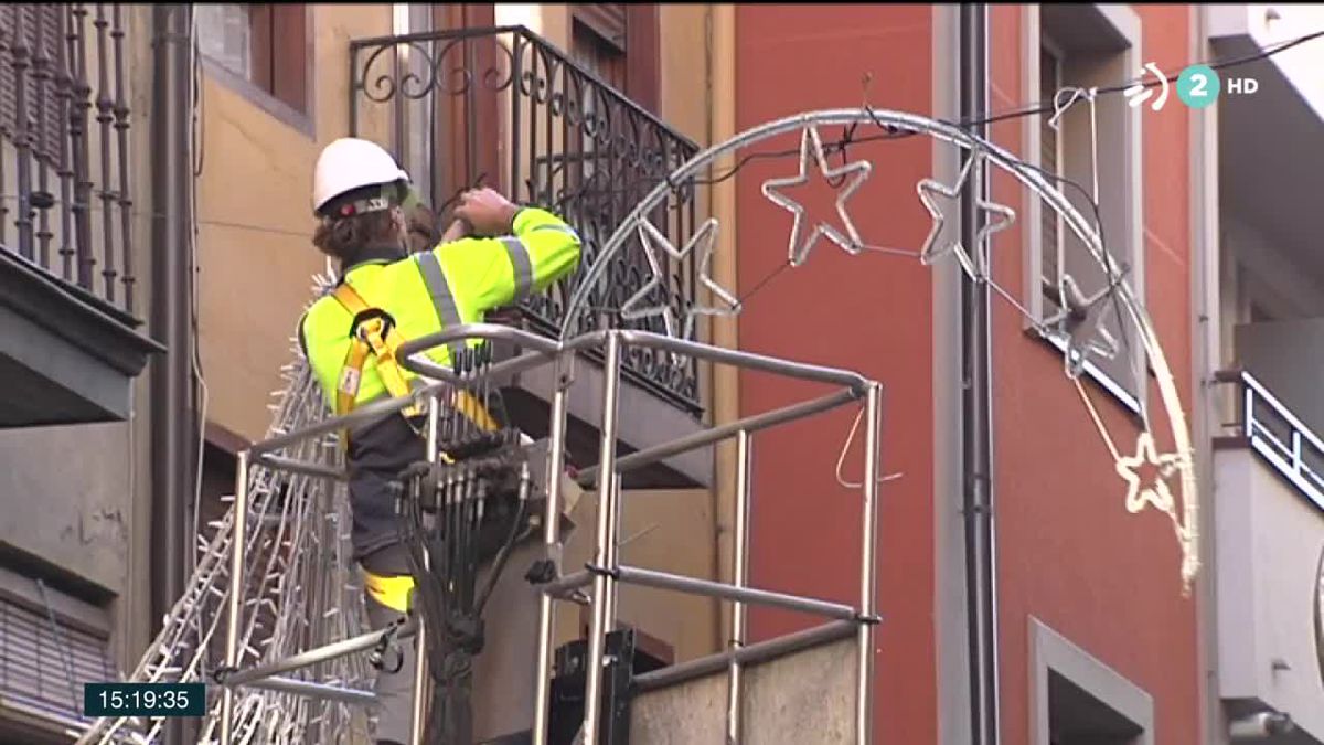 Alumbrado navideño. Imagen obtenida de un vídeo de ETB.