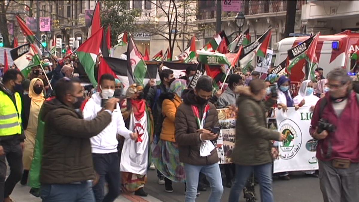 Manifestación en Bilbao. Imagen obtenida de un vídeo de ETB.