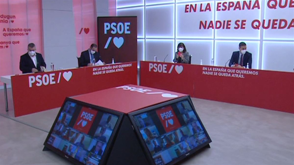 Ejecutiva del PSOE. Imagen obtenida de un vídeo de ETB.
