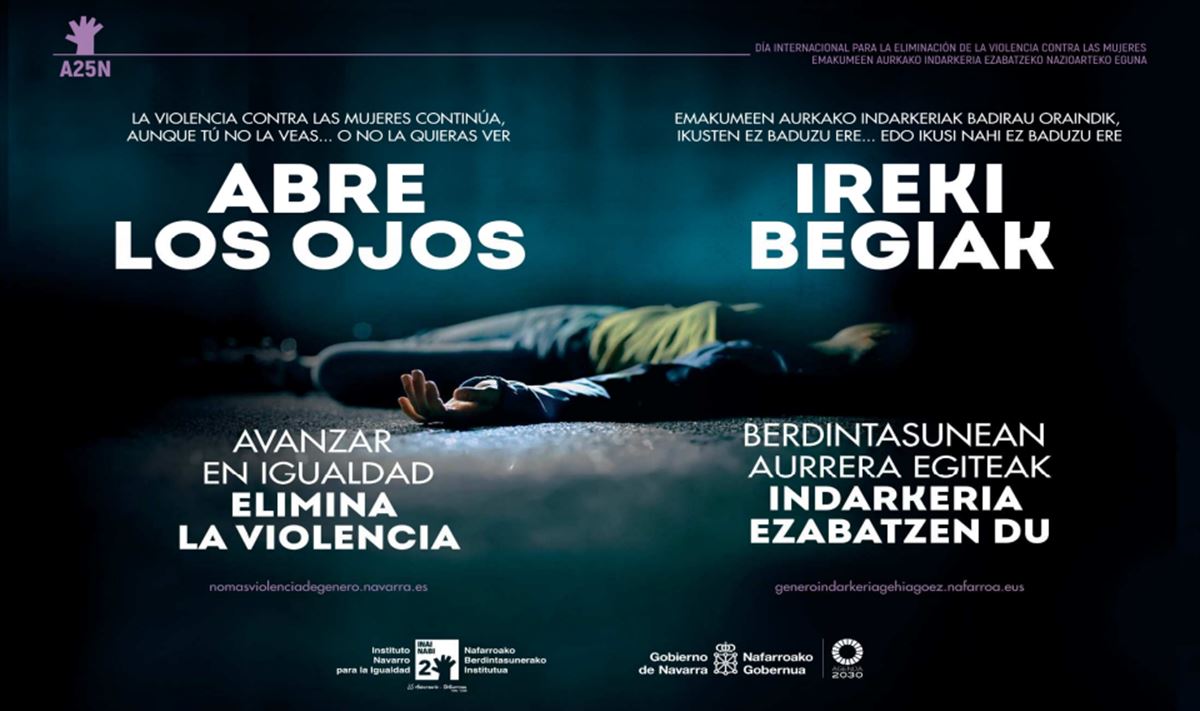 Cartel de la campaña "Abre los ojos" contra la violencia machista.