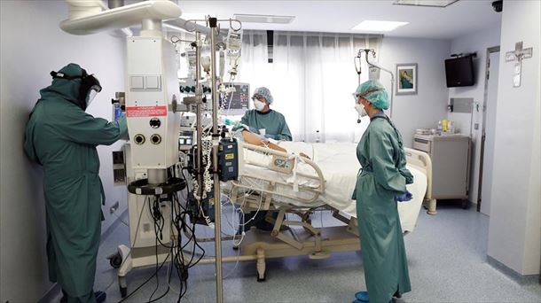 Unidad de Cuidados Intensivos, en el Complejo Hospitalario de Navarra. 