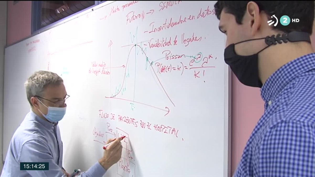 Matemáticas en la covid. Imagen obtenida de un vídeo de ETB.