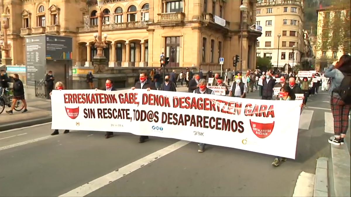 Manifestación de la hostelería en San Sebastián