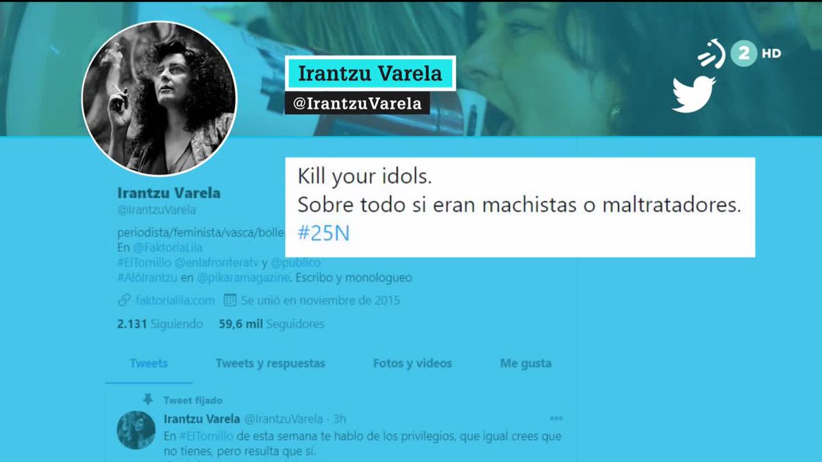 Tweet Irantzu Varela. Imagen obtenida de un vídeo de ETB.