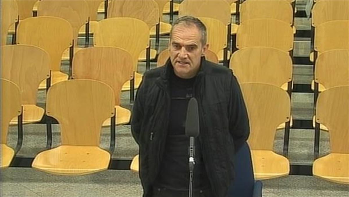 Josetxo Arizkuren en la Audiencia Nacional. Imagen de archivo obtenida de un vídeo de EiTB.