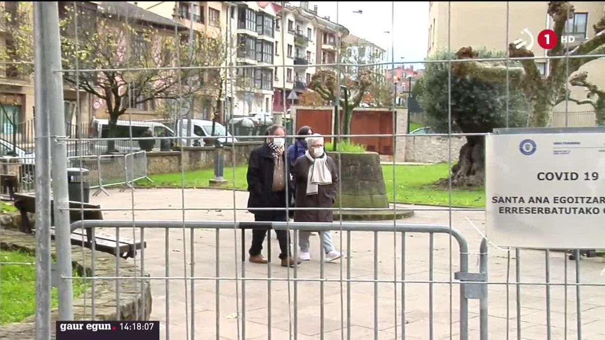 Zarautz, gaur goizean. ETBren bideo batetik ateratako irudia.