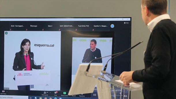 Vilalta y Otegi, durante la rueda de prensa telemática de hoy. Foto: Efe