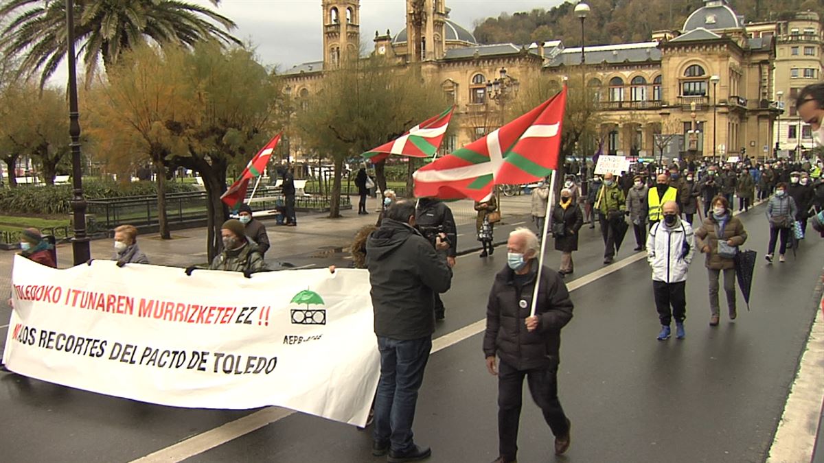 Protesta de pensionistas en Euskadi