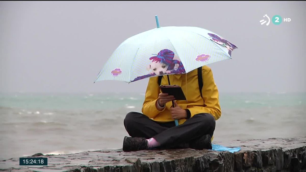 San Sebastián, esta mañana. Imagen obtenida de un vídeo de ETB.