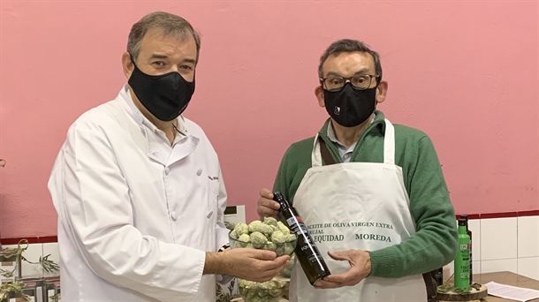 Eduardo Bizkarra y Jesús Eraso sellan la alianza en pro de un trufas con sabor alavés