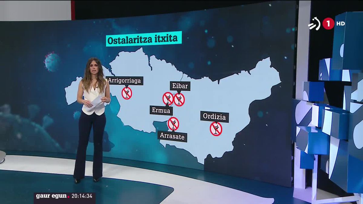 Ostalaritza itxita. ETBren bideo batetik ateratako irudia.