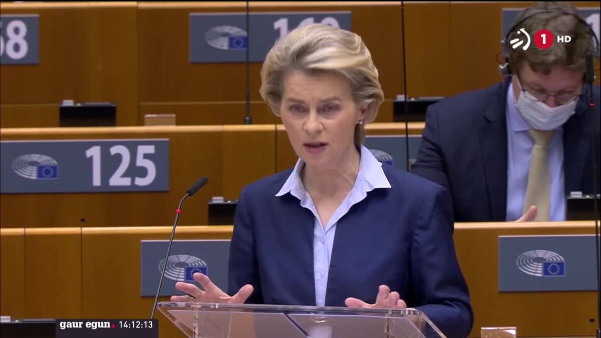 Ursula Van der Leyen. Agentzietako bideo batetik ateratako irudia.