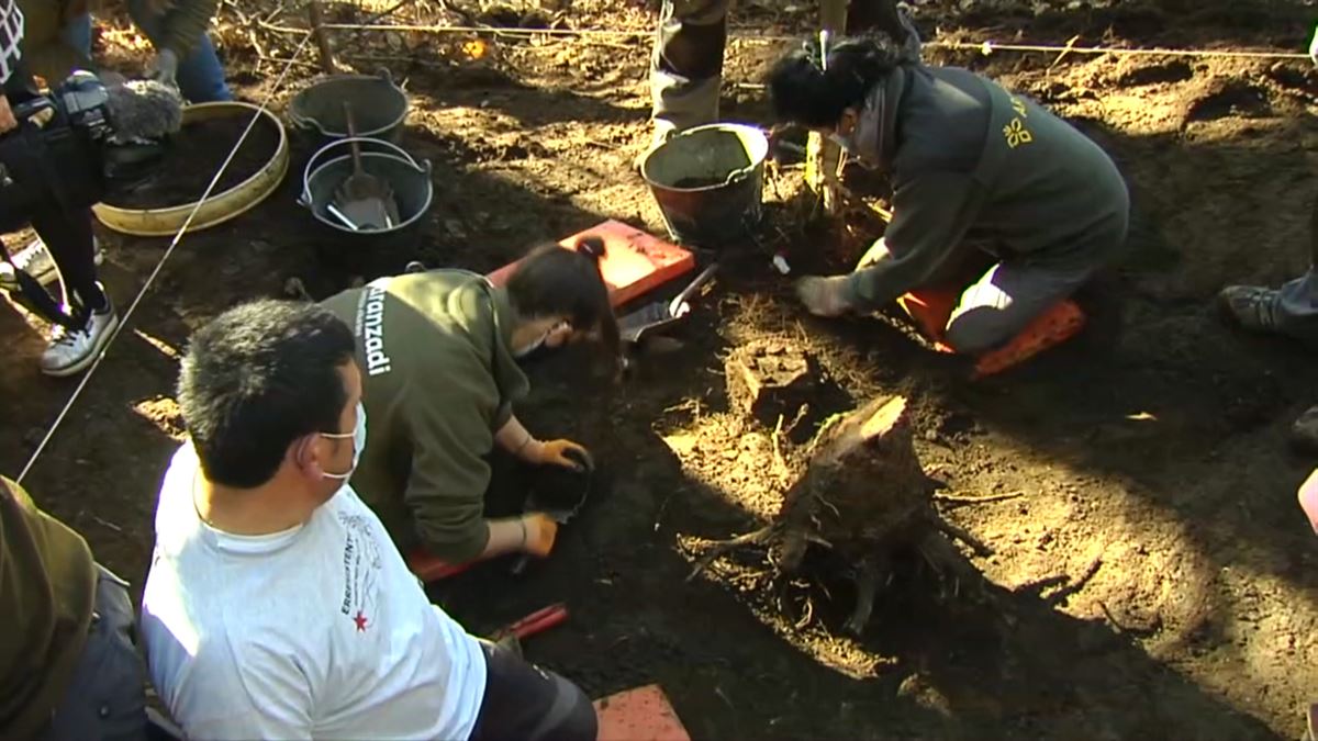 Exhumados en el monte Bizkargi los restos del miliciano Aniceto Agirrebeitia