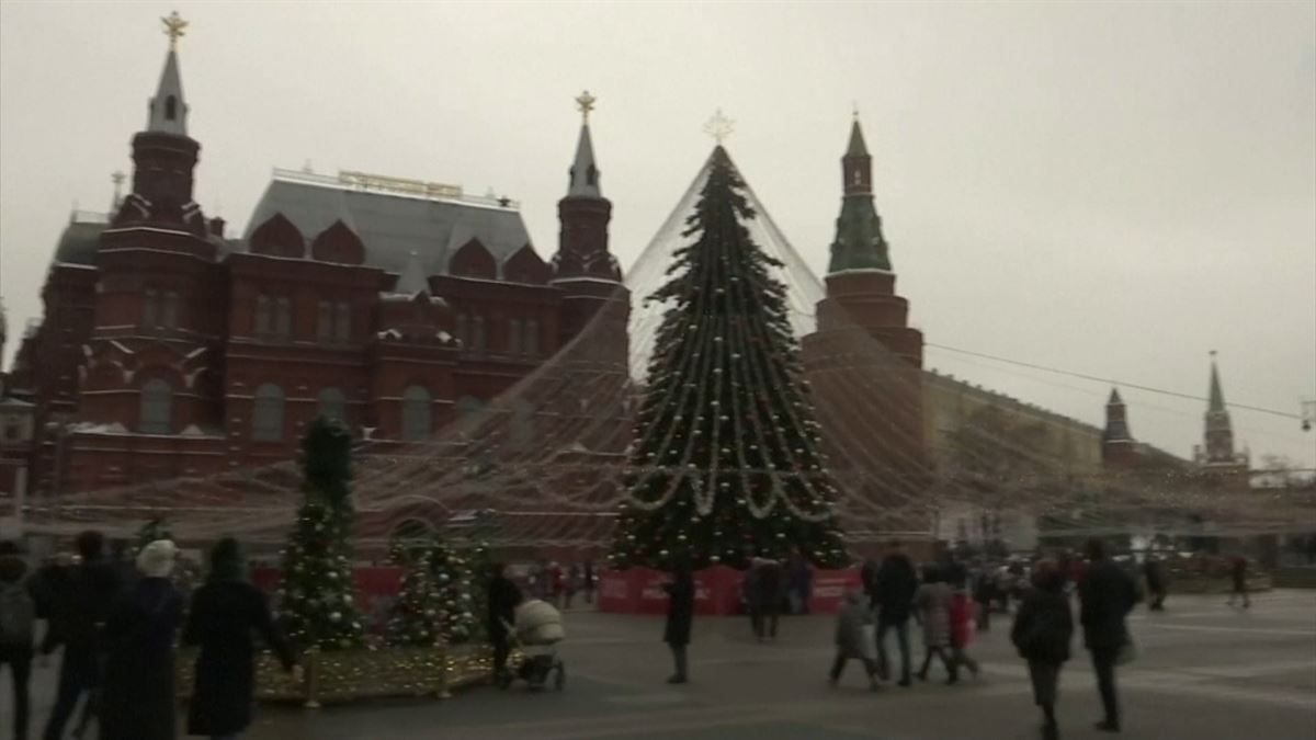Navidad en Moscú. Imagen obtenida de un vídeo de agencias.