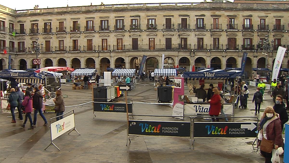 Feria en Vitoria-Gasteiz. Imagen obtenida de un vídeo de ETB.