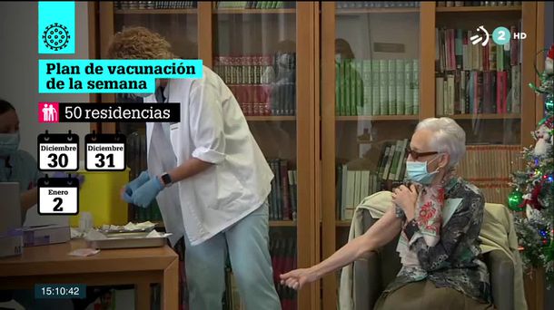 Vacunación en Euskadi. Imagen obtenida de un vídeo de ETB.