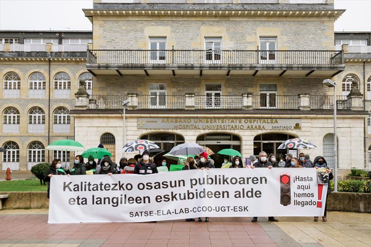 Iragan astean osasun langileek Gasteizen egindako protesta
