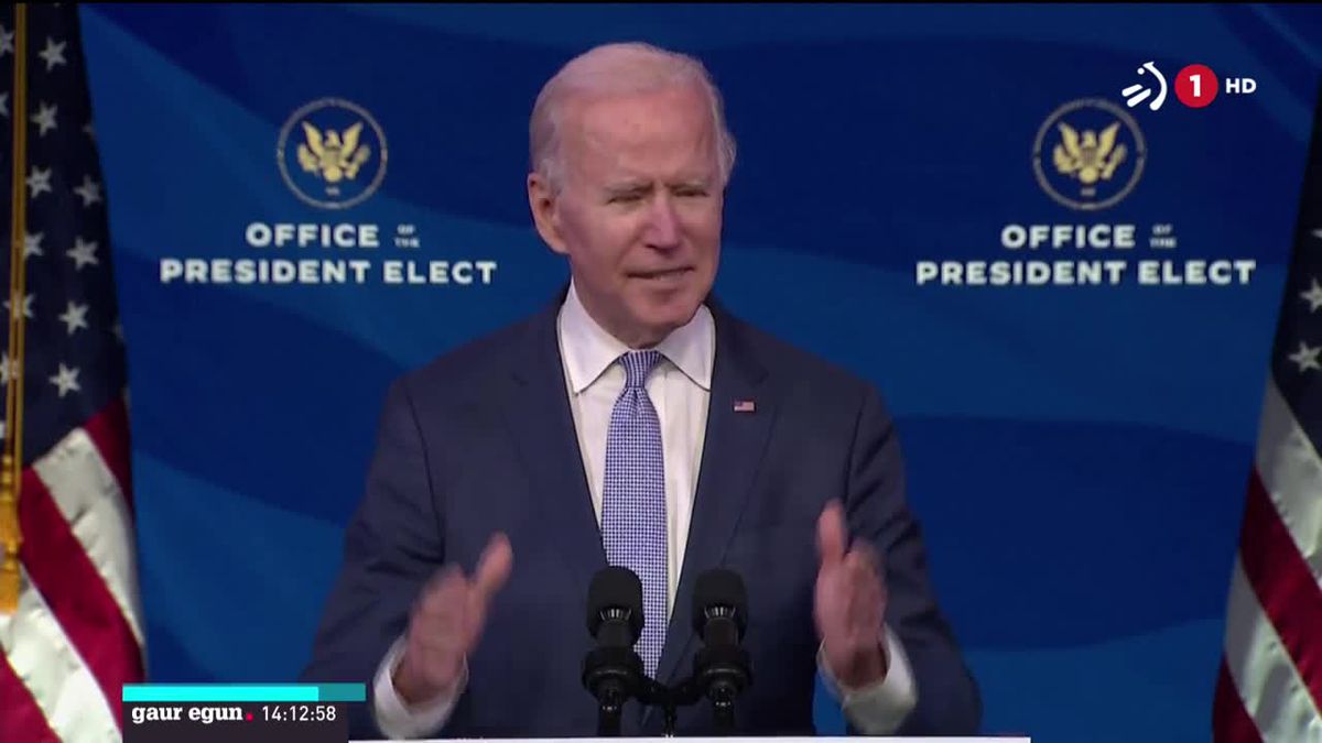 Joe Biden. ETBren bideo batetik ateratako irudia.