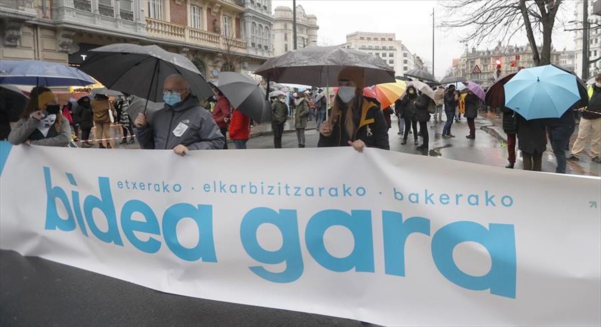 Manifestación por los derechos de los presos, en Bilbao.