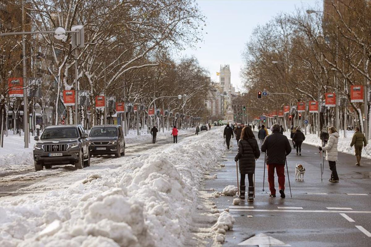 Nieve en Madrid. Foto: EFE