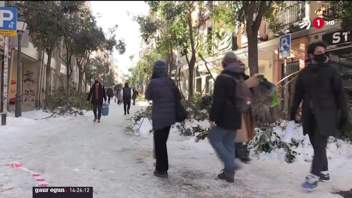 Madril, gaur goizean. EITB Mediaren bideo batetik ateratako irudia.