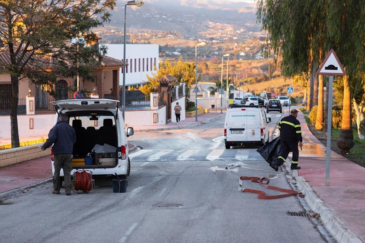 El lugar del ataque en Cártama, Málaga