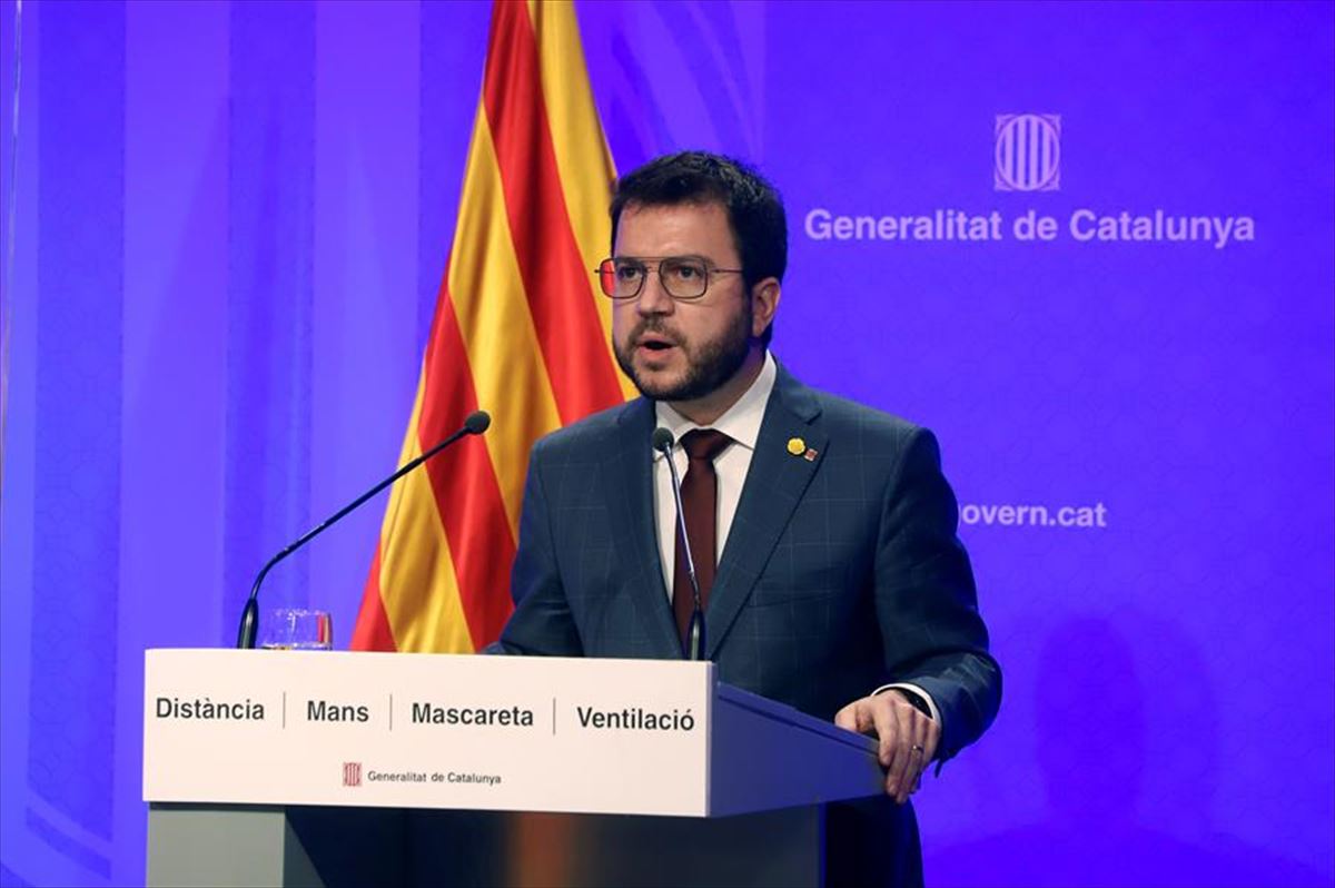 El presidente en funciones de la Generalitat, Pere Aragonés.