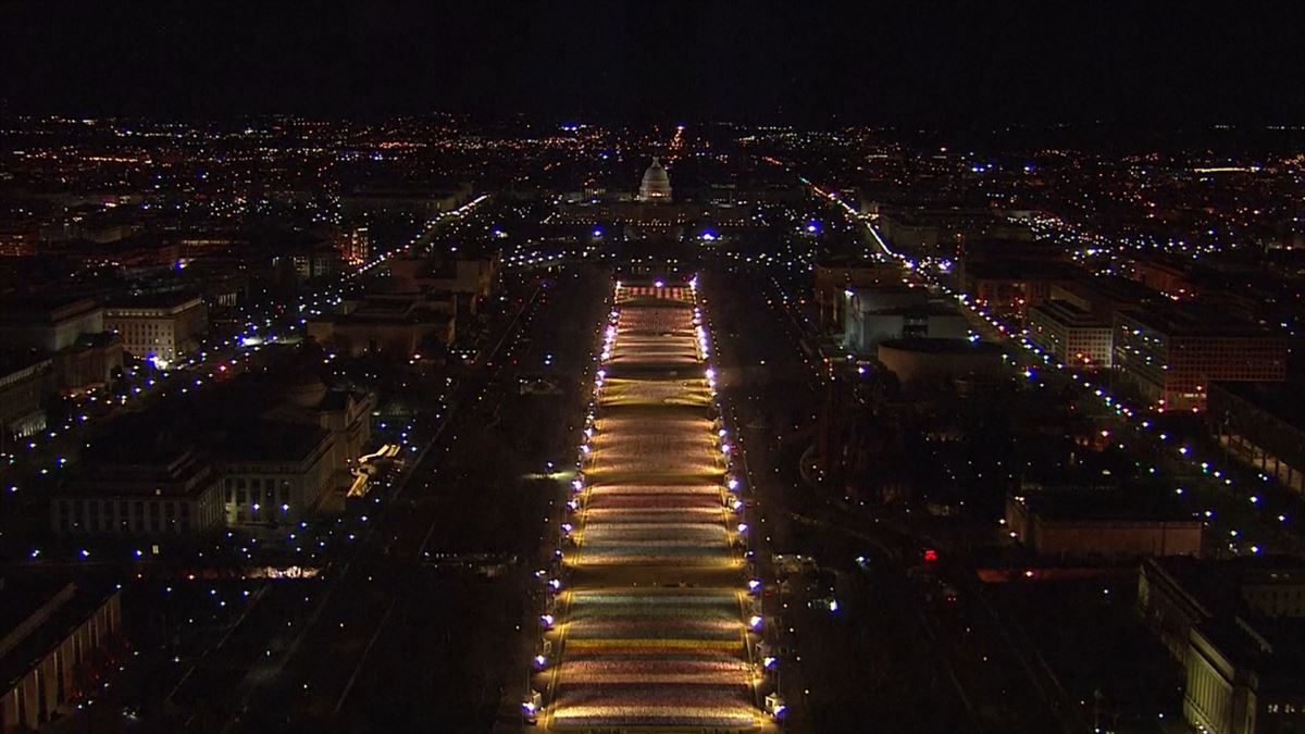 Imagen aérea del "Field of flags"