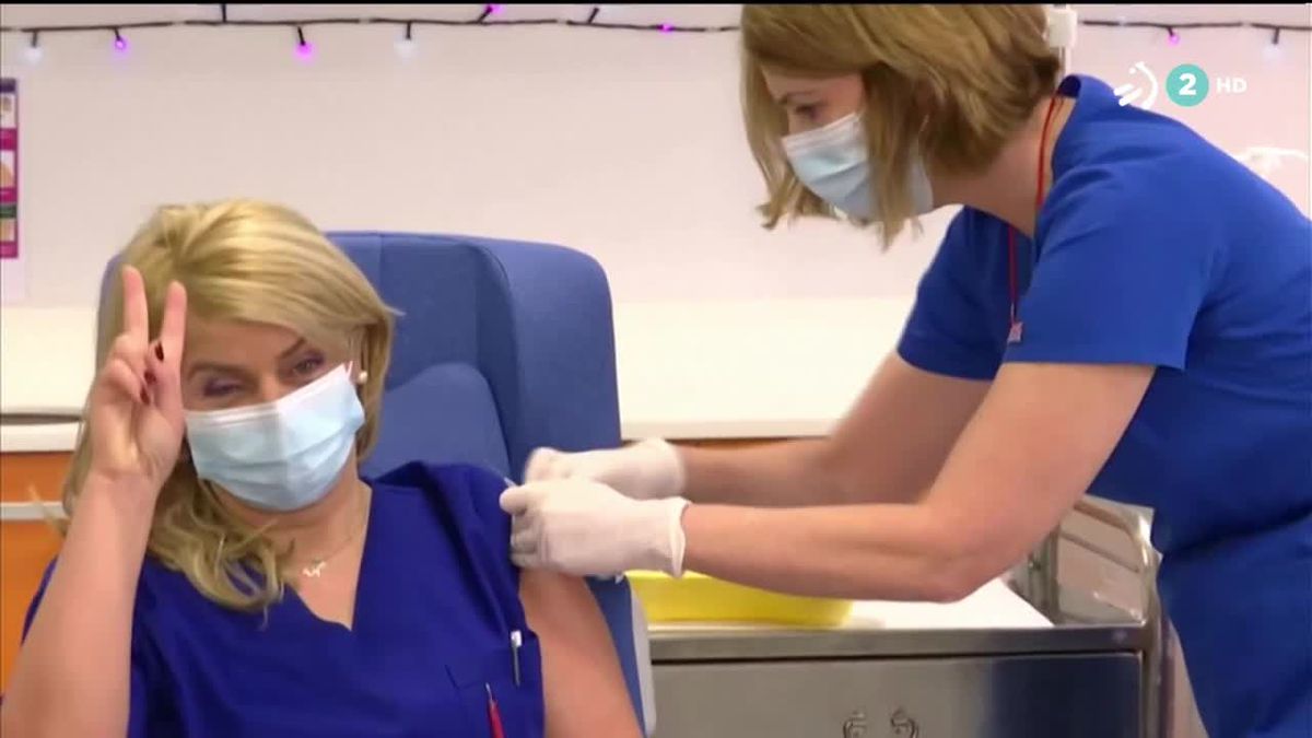Vacunación contra el coronavirus. Imagen obtenida de un vídeo de ETB.