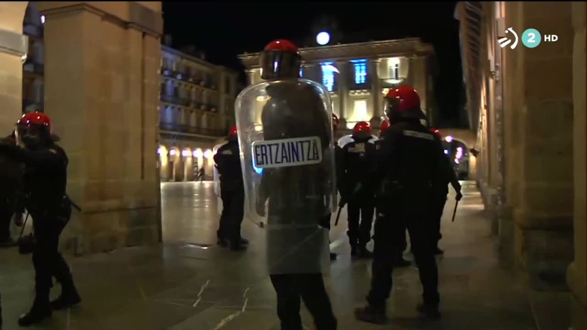 Incidentes en San Sebastián. Imagen obtenida de un vídeo de ETB.