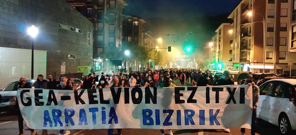 Una manifestación celebrada en Igorre contra el cierre de Kelvion.