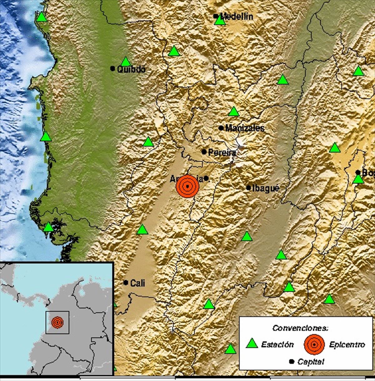 Un terremoto de magnitud 5,3 sacude Colombia