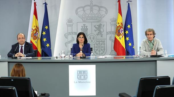 Miquel Iceta, Carolina Darias y Fernando Simón.