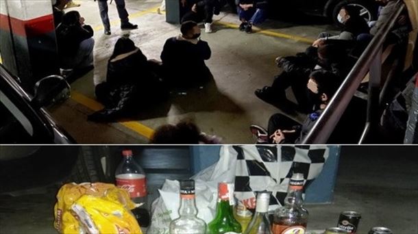 Imágenes tomadas por la Policía Foral de Navarra en el botellón de Zizur.