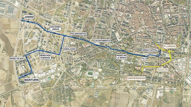 Propuesta de ampliación del tranvía a Zabalgana