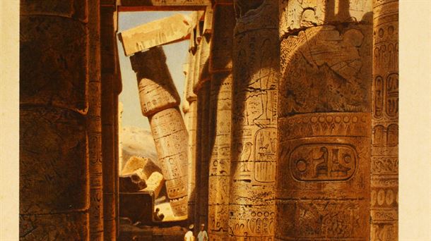 Templo de Karnak, Tebas. 1882. Fuente: Wikimedia Commons. 