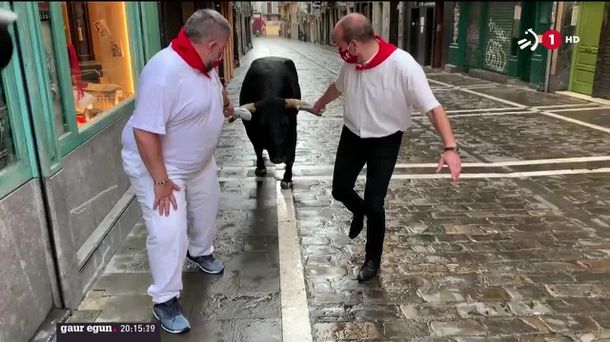 Sanferminak. ETBren bideo batetik ateratako irudia.