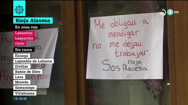 Municipios en zona roja. Imagen obtenida de un vídeo de ETB.