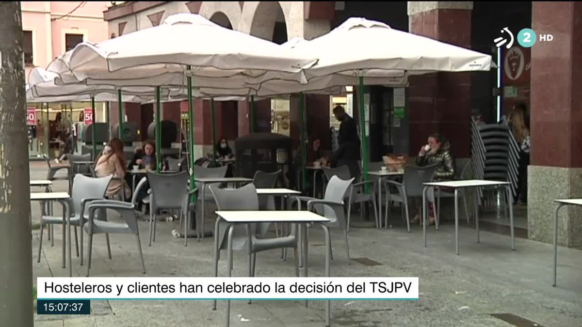 Hostelería abierta. Imagen obtenida de un vídeo de ETB.