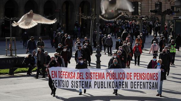 Imagen de archivo de una protesta anterior de pensionistas en Pamplona