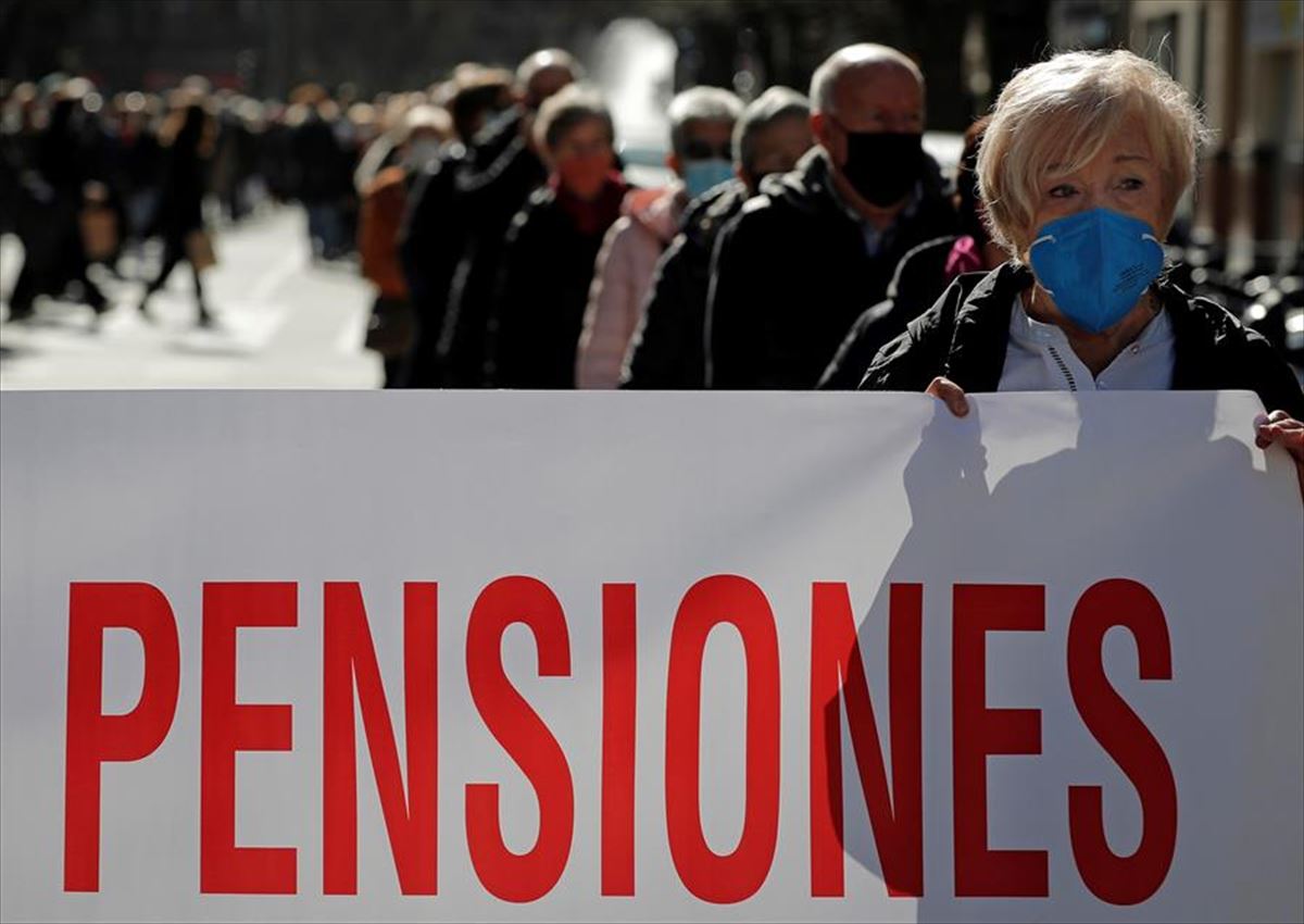 Manifestación de pensionistas en Pamplona.