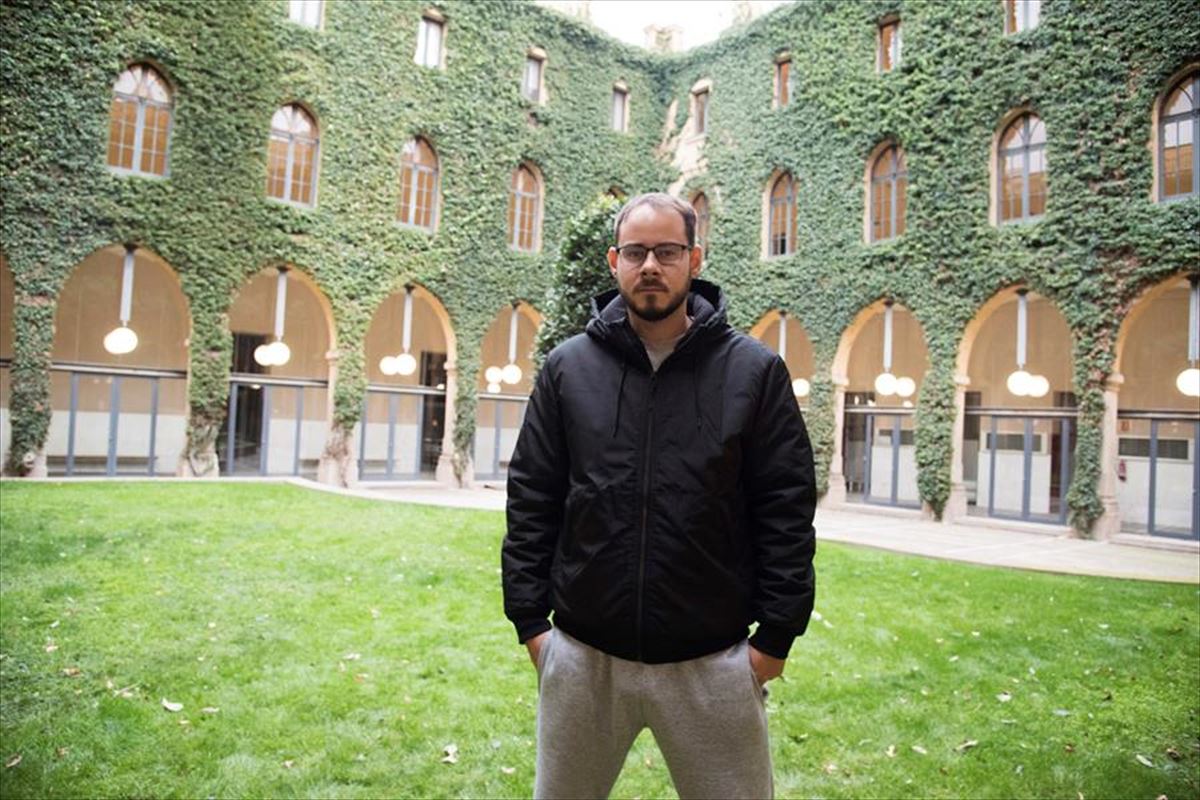 Pablo Hasel en el rectorado de la Universidad de Lleida.