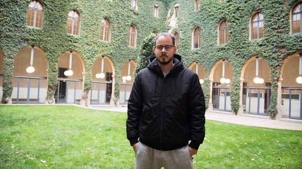 Pablo Hasel en el rectorado de la Universidad de Lleida.