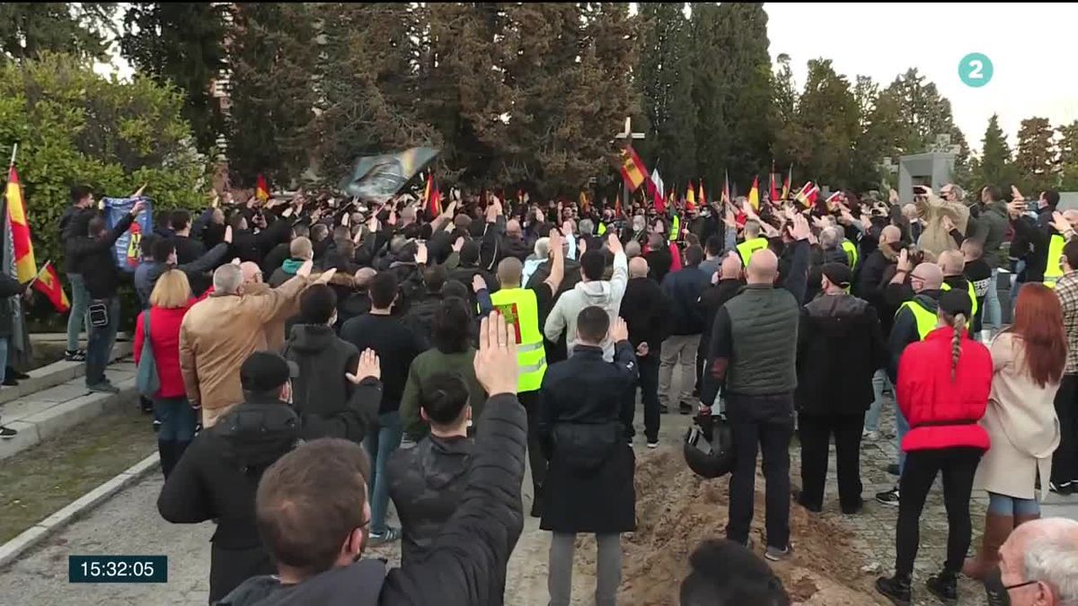 La manifestación a favor de la División Azul en Madrid.